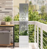 VidaXL Tuinplant met Decoratief Paneel Zilver 32 x 140 cm