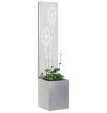 VidaXL Tuinplant met Decoratief Paneel Zilver 32 x 140 cm