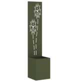 VidaXL Tuinplant met Decoratief Paneel Olijfgroen 32 x 140 cm