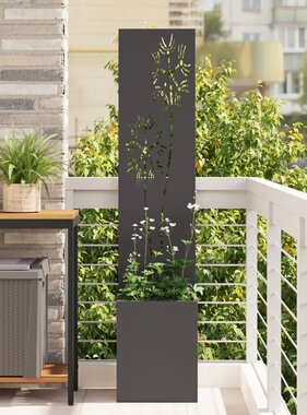 VidaXL Tuinplant met Decoratief Paneel Zwart 32 x 140 cm