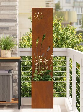 VidaXL Tuinplant met Decoratief Paneel Roestig 32 x 140 cm