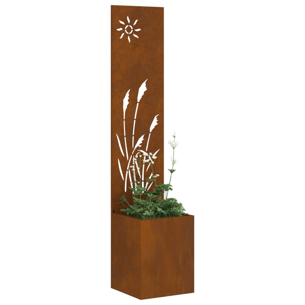 VidaXL Tuinplant met Decoratief Paneel Roestig 32 x 140 cm