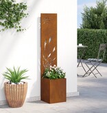 VidaXL Tuinplant met Decoratief Paneel Roestig 32 x 140 cm