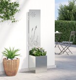 VidaXL Tuinplant met Decoratief Paneel Zilver 32 x 140 cm