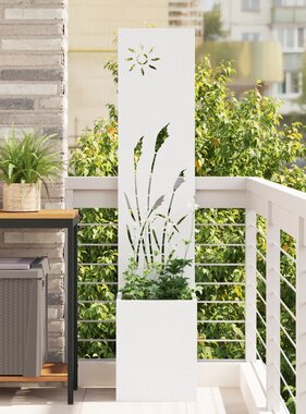 VidaXL Tuinplant met Decoratief Paneel Wit 32 x 140 cm