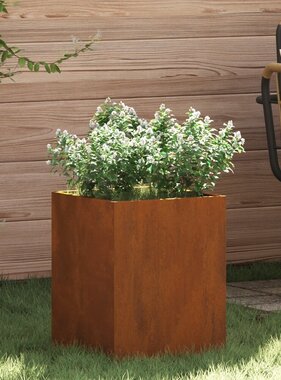 VidaXL Tuin Bloempot Roestig 50 x 32 x 40 cm Cortenstaal