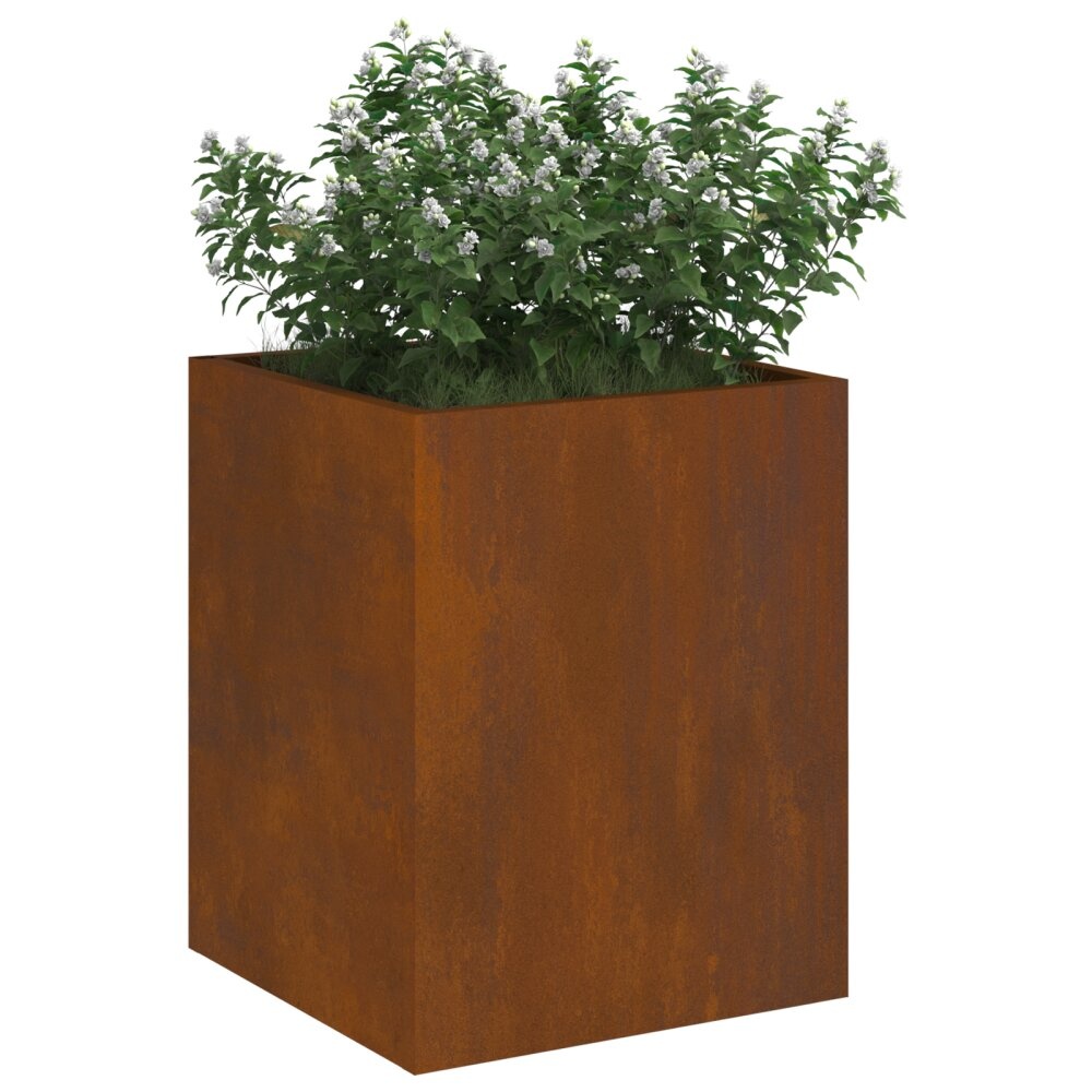 VidaXL Tuin Bloempot Roestig 50 x 32 x 40 cm Cortenstaal