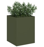 VidaXL Tuin Bloempot Olijfgroen 50 x 32 x 40 cm Koudgewalst staal