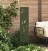 VidaXL Tuin decoratief paneel Olijfgroen 32 x 140 cm Koudgewalst staal