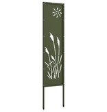 VidaXL Tuin decoratief paneel Olijfgroen 32 x 140 cm Koudgewalst staal