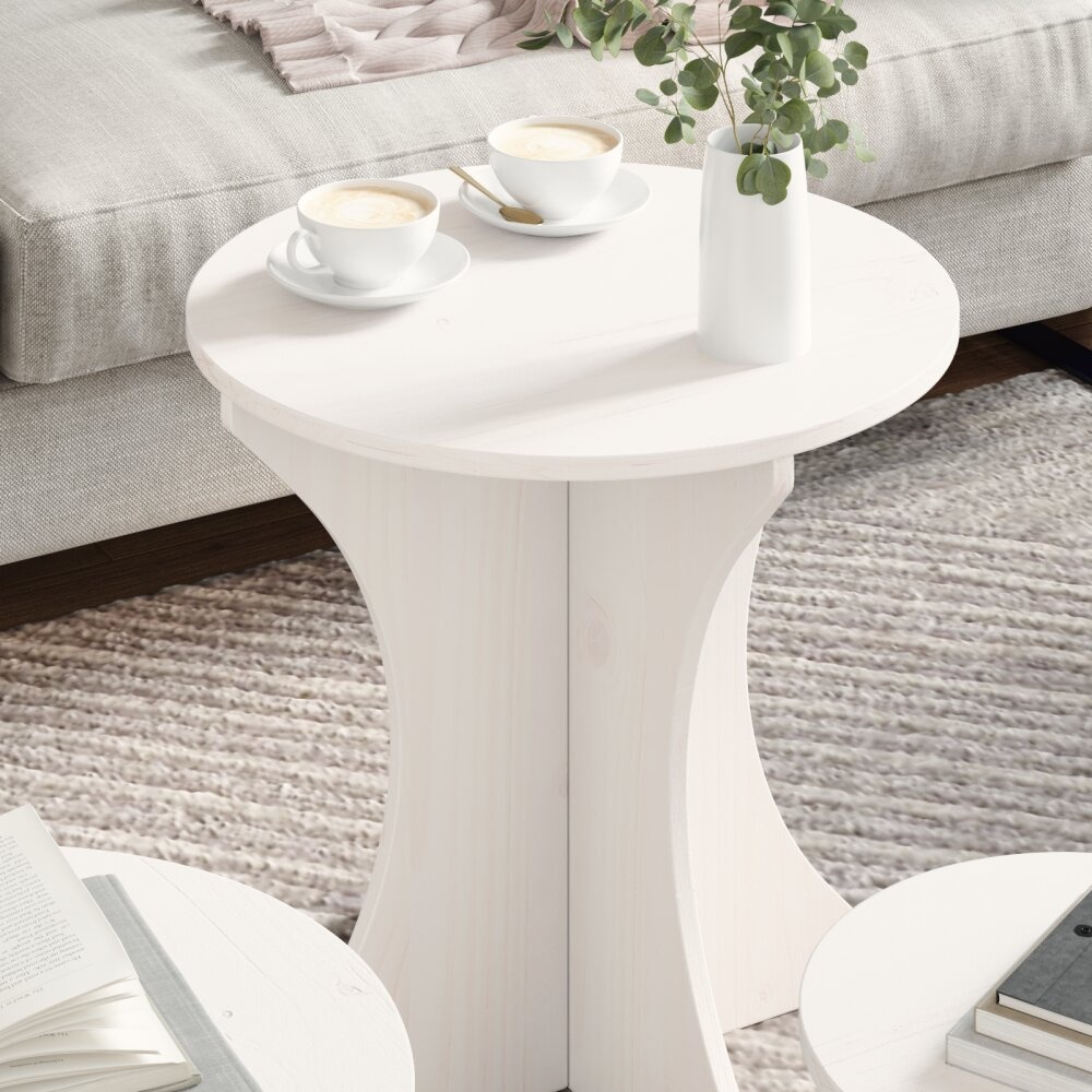 VidaXL Koffietafel Set 3 pcs Wit 46 x 46 x 47 cm Massief grenenhout