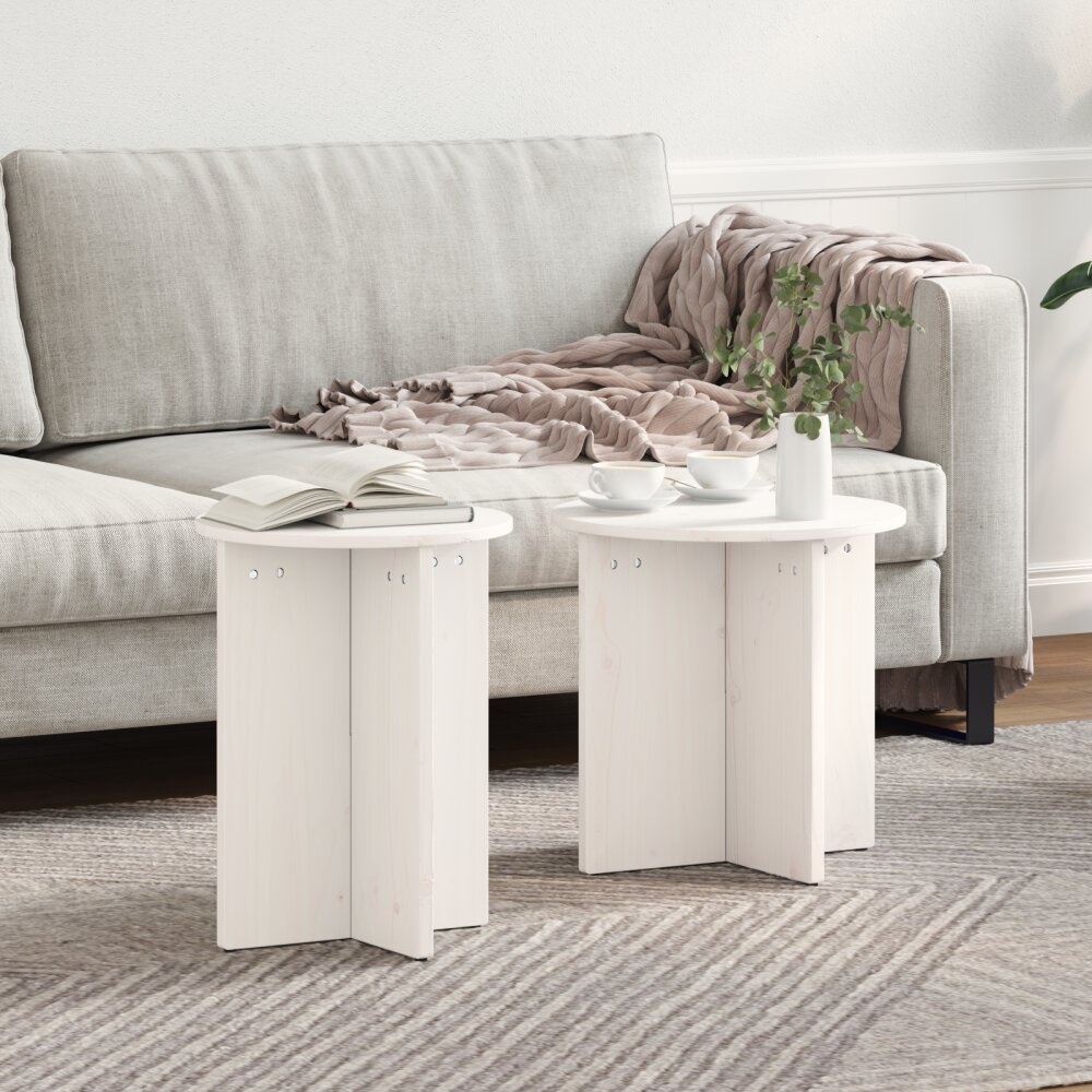 VidaXL Koffietafel Set 2 pcs Wit 41,5 x 41,5 x 41 cm
