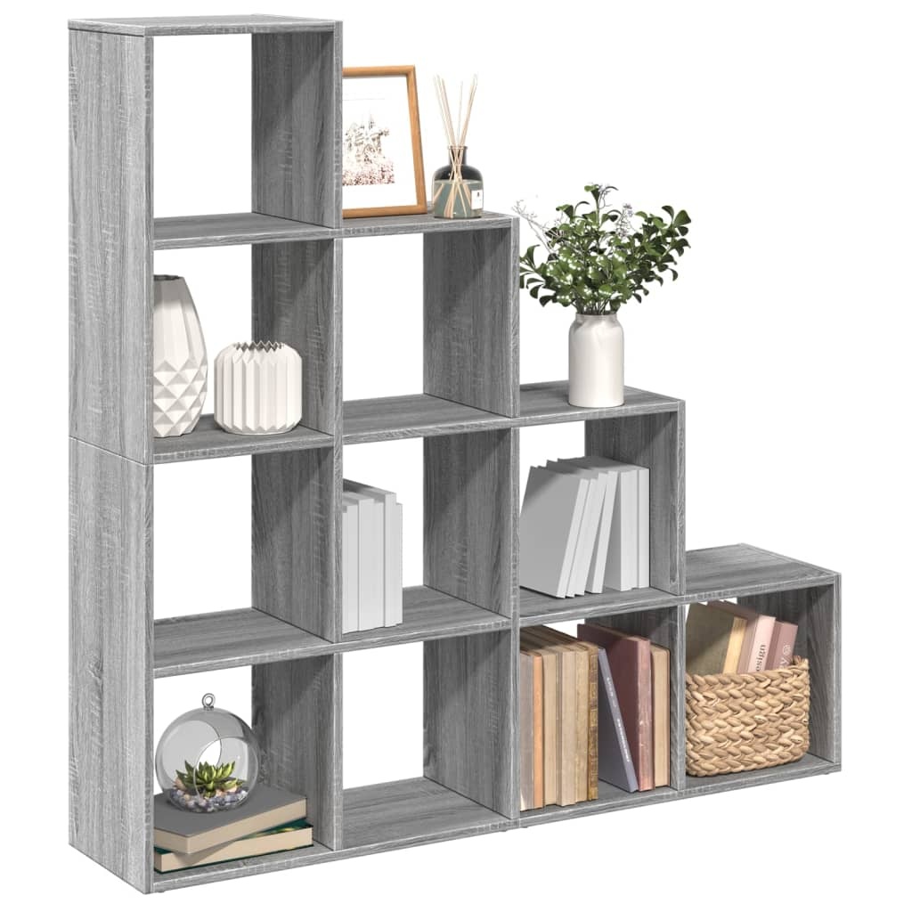 VidaXL Kamerscherm / boekenkast 131,5x29x131,5 cm hout grijs sonoma