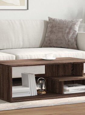 VidaXL Salontafel 102x55x35 cm bewerkt hout bruin eikenkleur