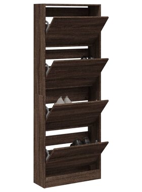 VidaXL Schoenenkast 60x21x163,5 cm bewerkt hout bruin eikenkleur