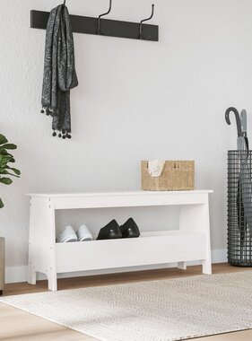 VidaXL Halbankje 100x28x45 cm massief grenenhout wit
