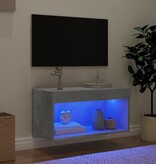 VidaXL Tv-meubel met LED-verlichting 60x30x30 cm betongrijs