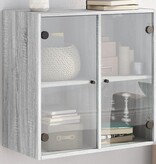 VidaXL Wandkast met glazen deuren 68x37x68,5 cm grijs sonoma eiken