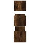 VidaXL 3-delige Wandschappenset met stangen bewerkt hout gerookt eiken