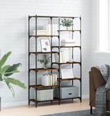 VidaXL Boekenrek 100x32x170 cm bewerkt hout en ijzer gerookt eiken