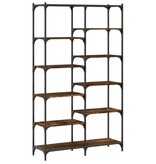 VidaXL Boekenrek 100x32x170 cm bewerkt hout en ijzer gerookt eiken