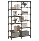VidaXL Boekenrek 100x32x170 cm bewerkt hout en ijzer gerookt eiken