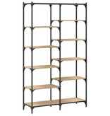 VidaXL Boekenrek 100x32x170 cm bewerkt hout en ijzer sonoma eikenkleur