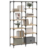 VidaXL Boekenrek 100x32x170 cm bewerkt hout en ijzer sonoma eikenkleur