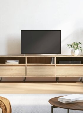 VidaXL Tv-meubel 150x30x44,5 cm bewerkt hout sonoma eikenkleurig