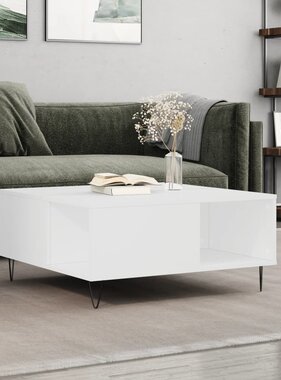 VidaXL Salontafel 80x80x36,5 cm bewerkt hout wit