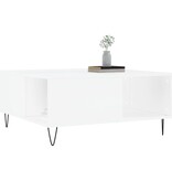 VidaXL Salontafel 80x80x36,5 cm bewerkt hout wit