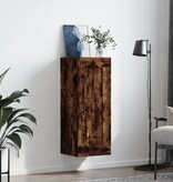 VidaXL Wandkast 34,5x34x90 cm bewerkt hout gerookt eikenkleurig