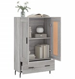 VidaXL Hoge kast 69,5x31x115 cm bewerkt hout grijs sonoma eikenkleurig