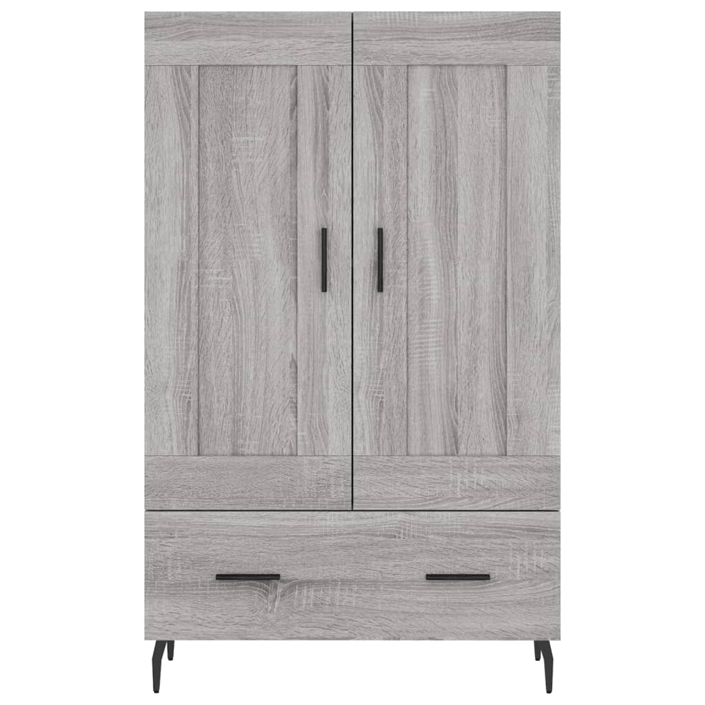 VidaXL Hoge kast 69,5x31x115 cm bewerkt hout grijs sonoma eikenkleurig