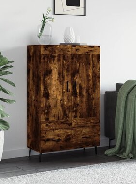 VidaXL Hoge kast 69,5x31x115 cm bewerkt hout gerookt eikenkleurig