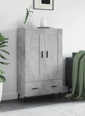 VidaXL Hoge kast 69,5x31x115 cm bewerkt hout betongrijs