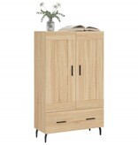 VidaXL Hoge kast 69,5x31x115 cm bewerkt hout sonoma eikenkleurig