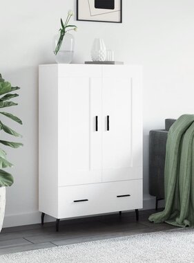 VidaXL Hoge kast 69,5x31x115 cm bewerkt hout wit