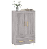 VidaXL Hoge kast 69,5x31x115 cm bewerkt hout grijs sonoma eikenkleurig