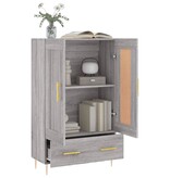 VidaXL Hoge kast 69,5x31x115 cm bewerkt hout grijs sonoma eikenkleurig