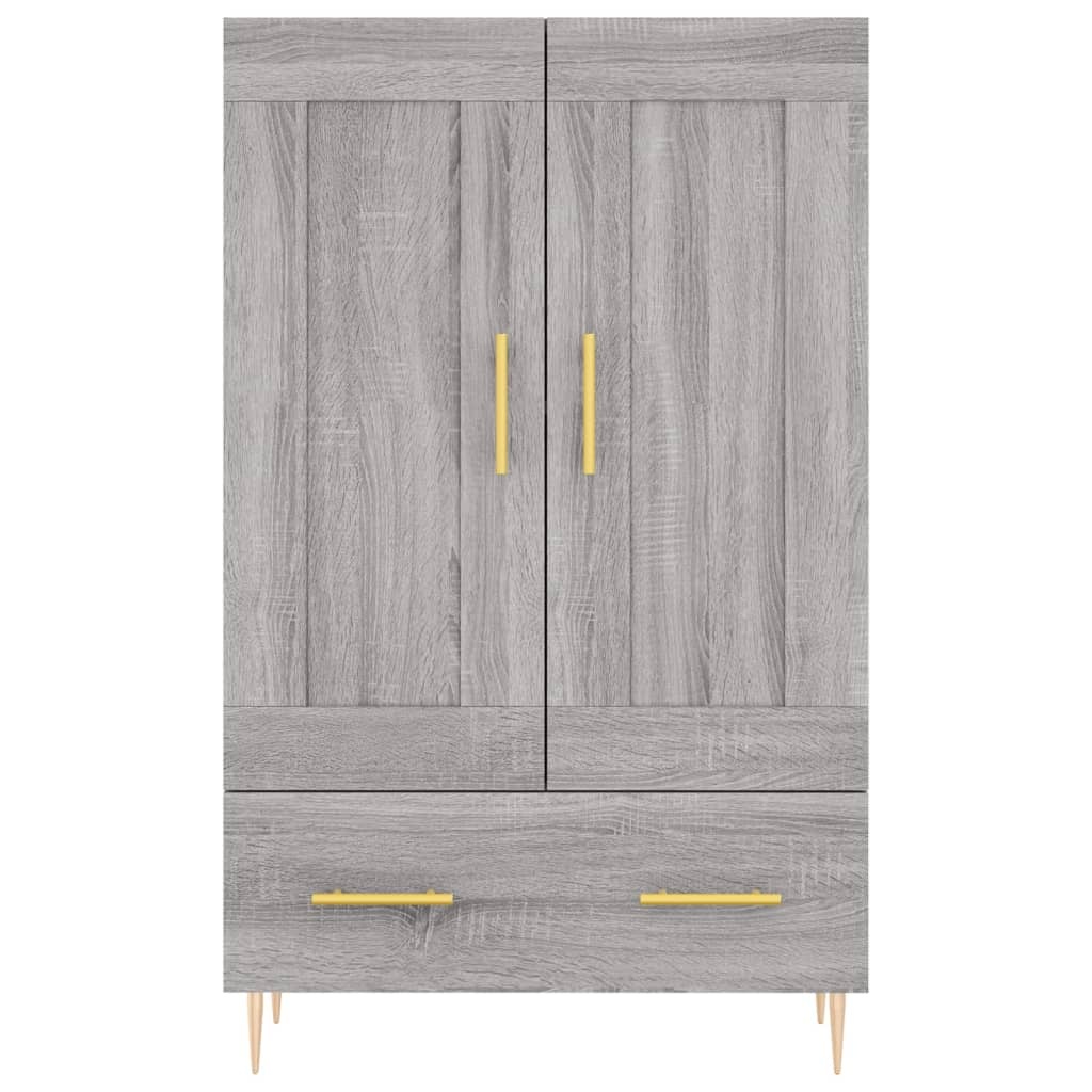 VidaXL Hoge kast 69,5x31x115 cm bewerkt hout grijs sonoma eikenkleurig