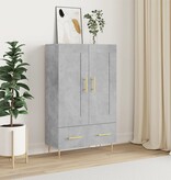 VidaXL Hoge kast 69,5x31x115 cm bewerkt hout betongrijs