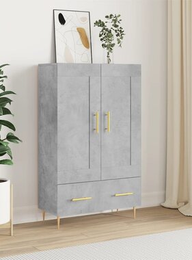 VidaXL Hoge kast 69,5x31x115 cm bewerkt hout betongrijs