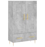 VidaXL Hoge kast 69,5x31x115 cm bewerkt hout betongrijs