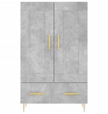 VidaXL Hoge kast 69,5x31x115 cm bewerkt hout betongrijs