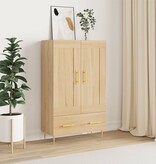 VidaXL Hoge kast 69,5x31x115 cm bewerkt hout sonoma eikenkleurig