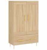VidaXL Hoge kast 69,5x31x115 cm bewerkt hout sonoma eikenkleurig