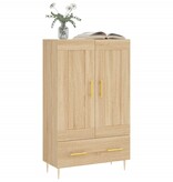 VidaXL Hoge kast 69,5x31x115 cm bewerkt hout sonoma eikenkleurig