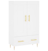 VidaXL Hoge kast 69,5x31x115 cm bewerkt hout wit