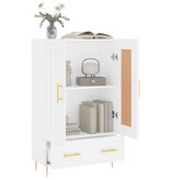 VidaXL Hoge kast 69,5x31x115 cm bewerkt hout wit